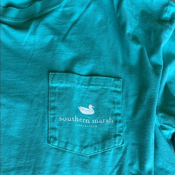Southern Marsh Aqua/Green Long Sleeve Pocket Tee Expedition Series Size XL - Picture 3 of 6